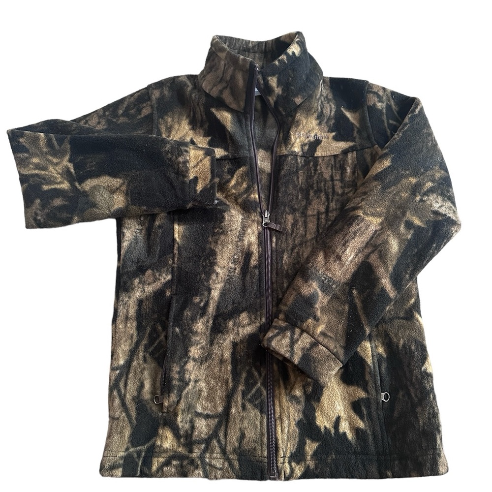 Youth Boy Columbia‎ Timberwolf Camouflage Fleece Zip Jacket Medium 10/12